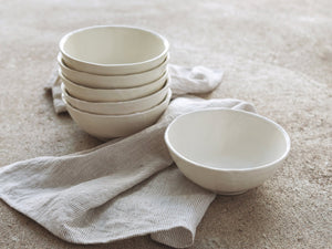 white vegan stoneware bowls for table serving